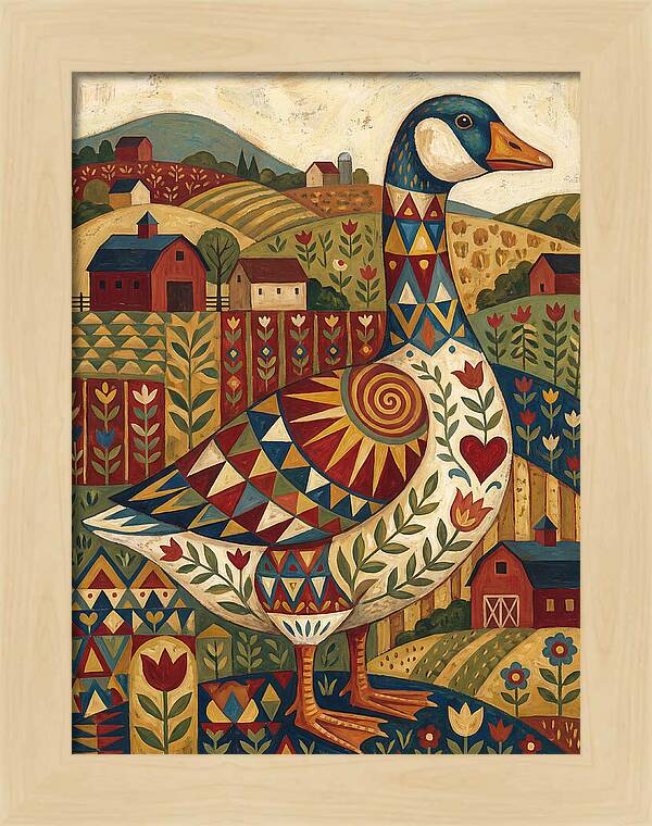 Goose Folk In Vibrant Fields