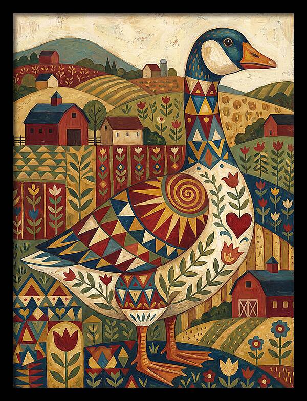 Goose Folk In Vibrant Fields