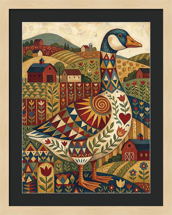 Goose Folk In Vibrant Fields