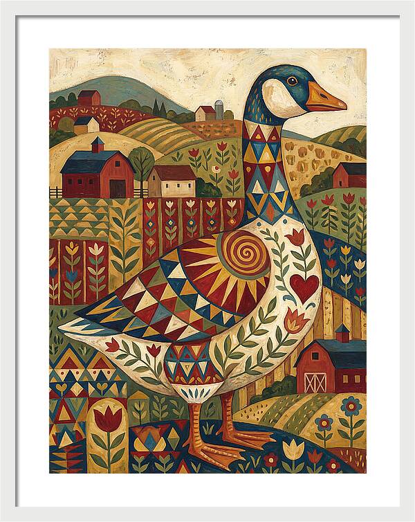Goose Folk In Vibrant Fields