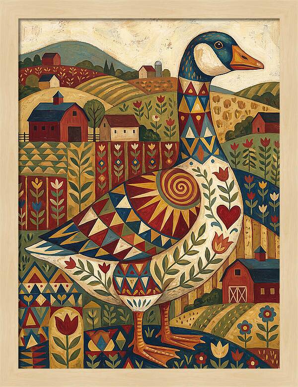 Goose Folk In Vibrant Fields