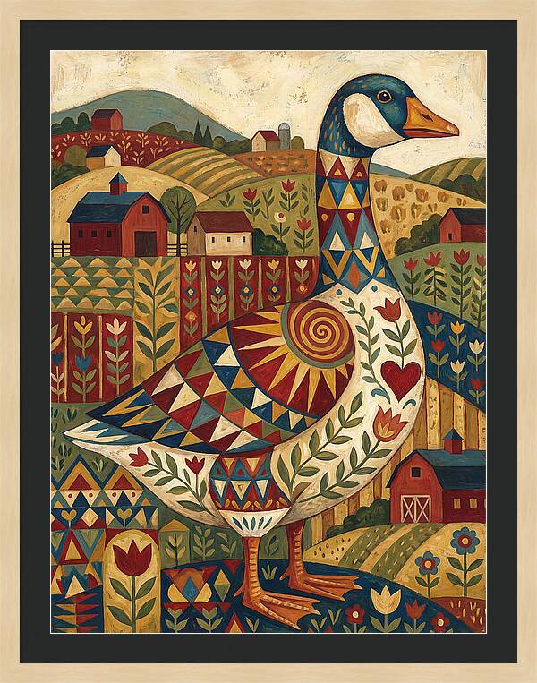 Goose Folk In Vibrant Fields