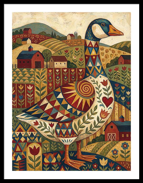 Goose Folk In Vibrant Fields