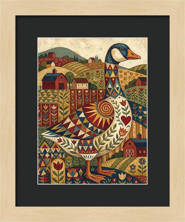 Goose Folk In Vibrant Fields