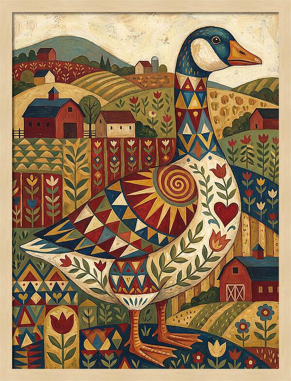 Goose Folk In Vibrant Fields