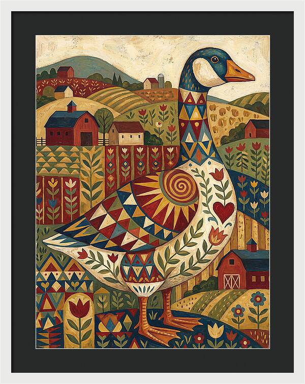 Goose Folk In Vibrant Fields