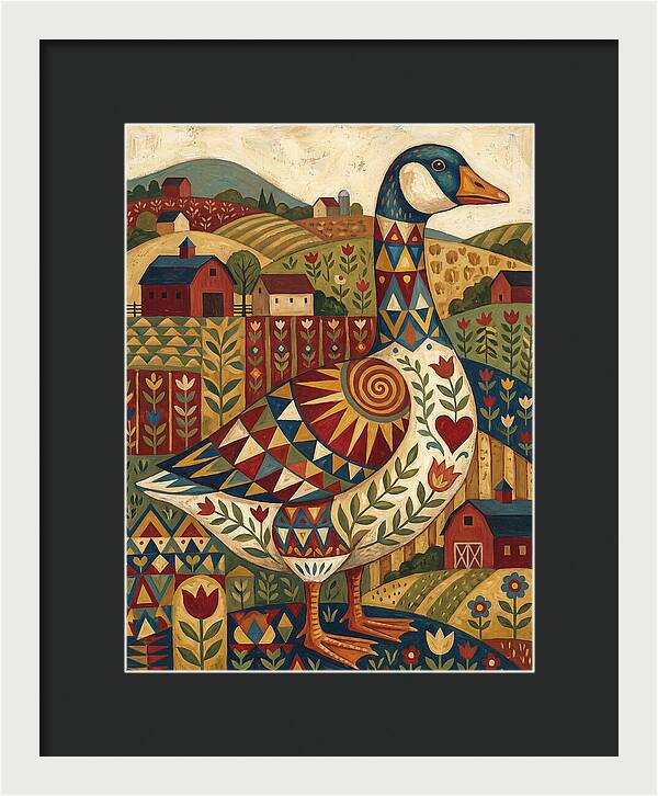 Goose Folk In Vibrant Fields