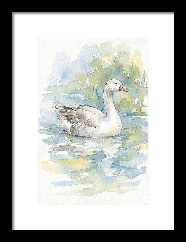 Goose Gliding Through Water
