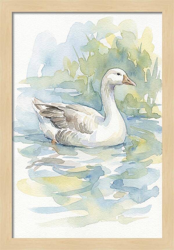 Goose Gliding Through Water