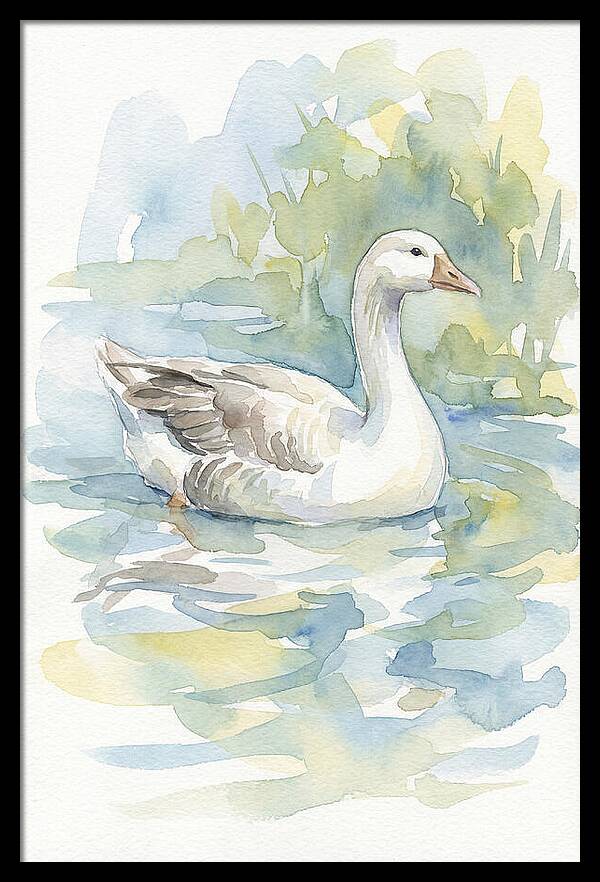 Goose Gliding Through Water