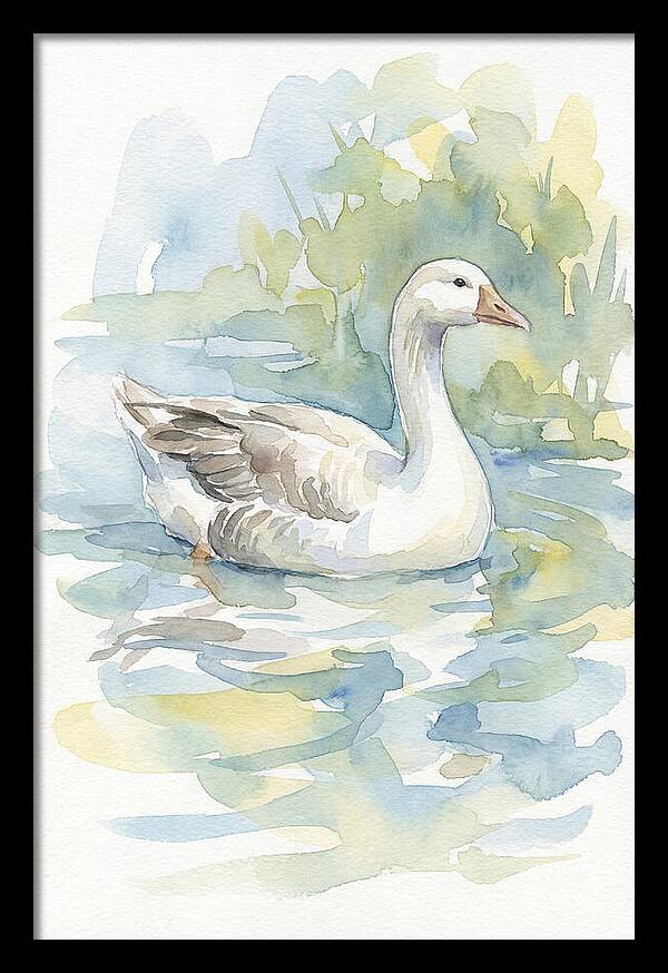 Goose Gliding Through Water