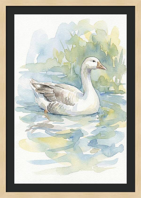 Goose Gliding Through Water
