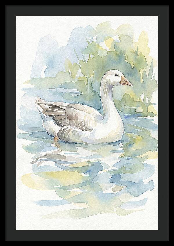 Goose Gliding Through Water