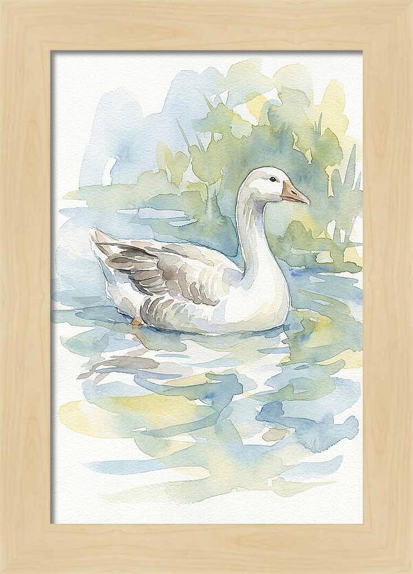 Goose Gliding Through Water