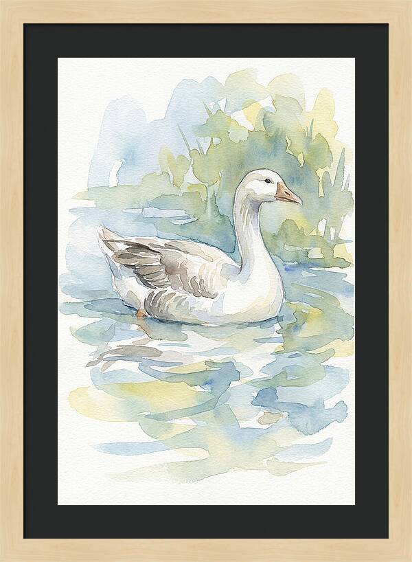 Goose Gliding Through Water