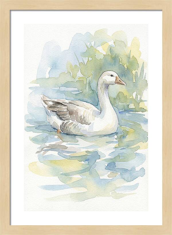 Goose Gliding Through Water