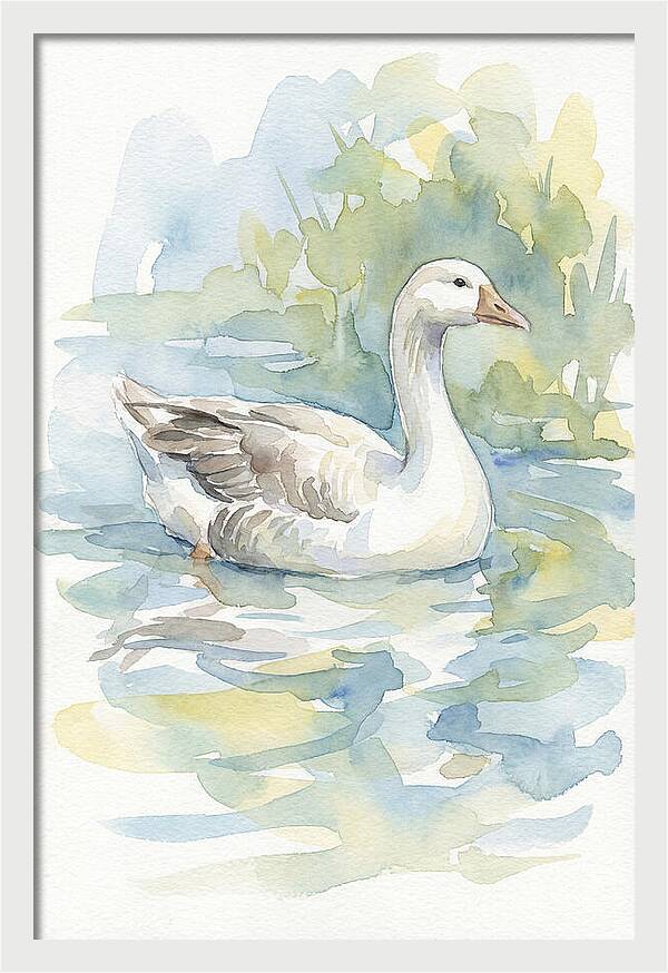 Goose Gliding Through Water