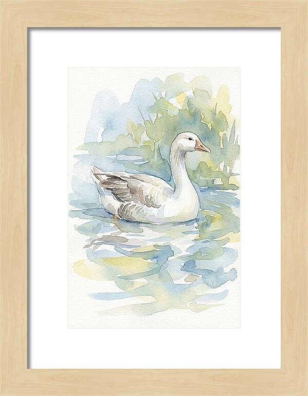 Goose Gliding Through Water