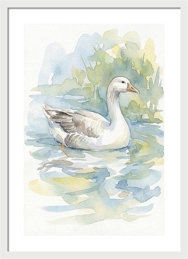 Goose Gliding Through Water