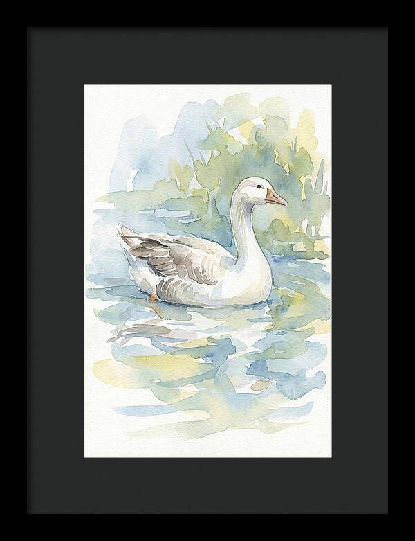 Goose Gliding Through Water