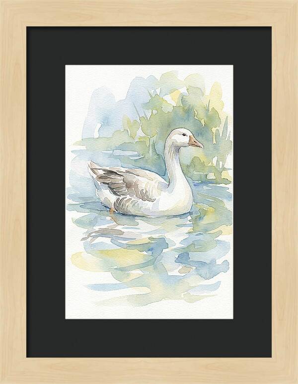 Goose Gliding Through Water
