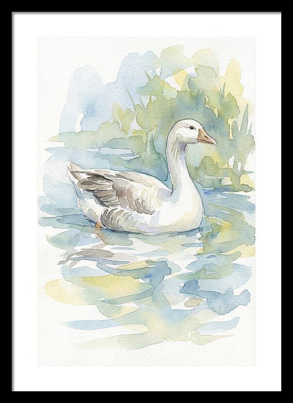 Goose Gliding Through Water
