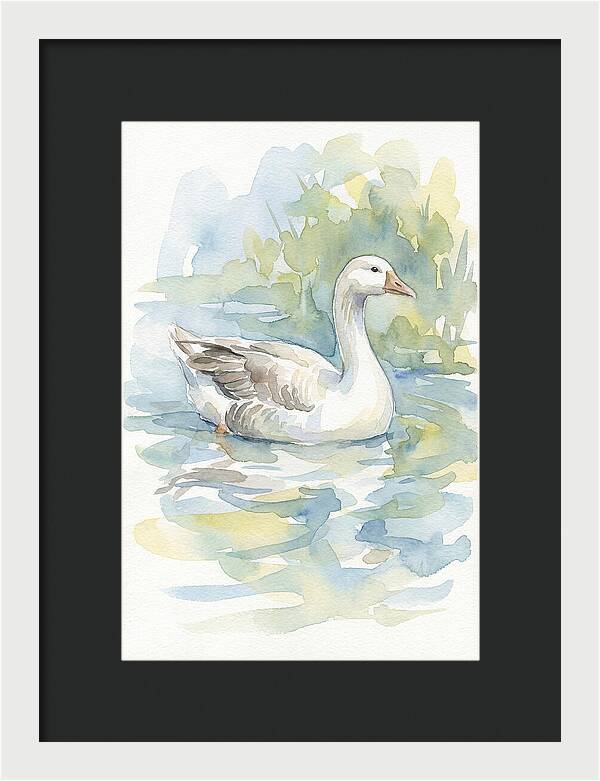 Goose Gliding Through Water