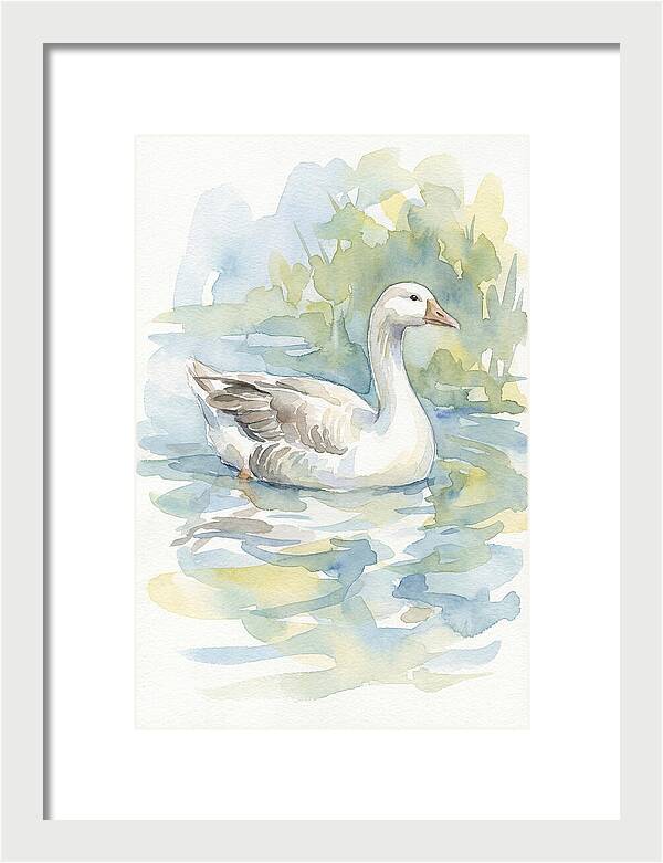 Goose Gliding Through Water