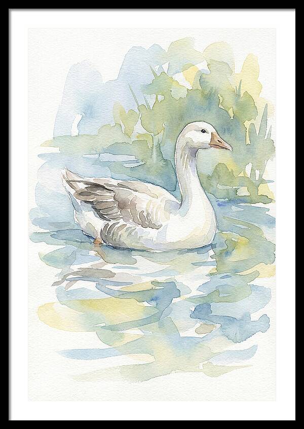 Goose Gliding Through Water