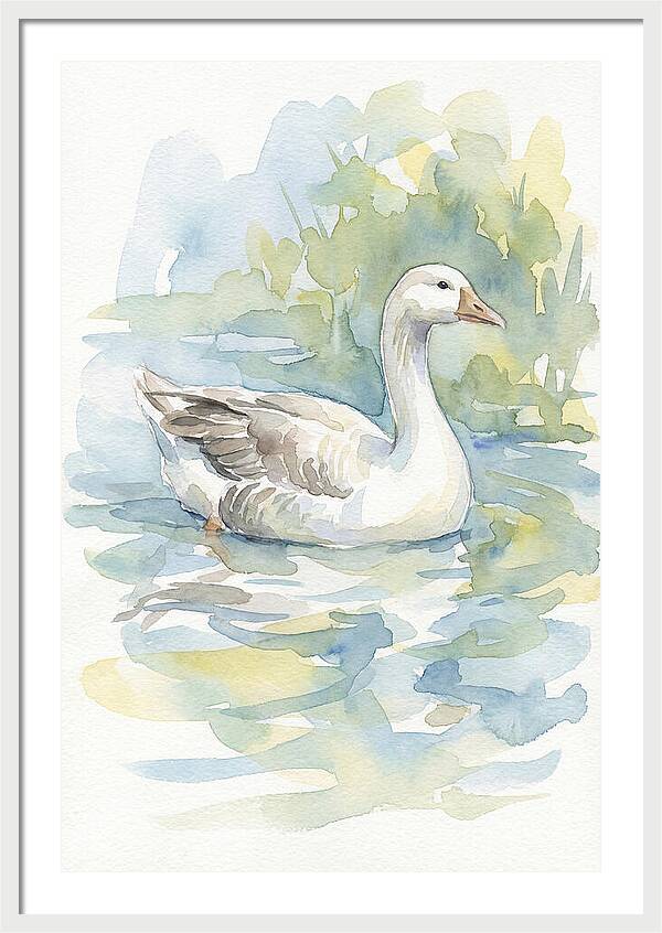 Goose Gliding Through Water