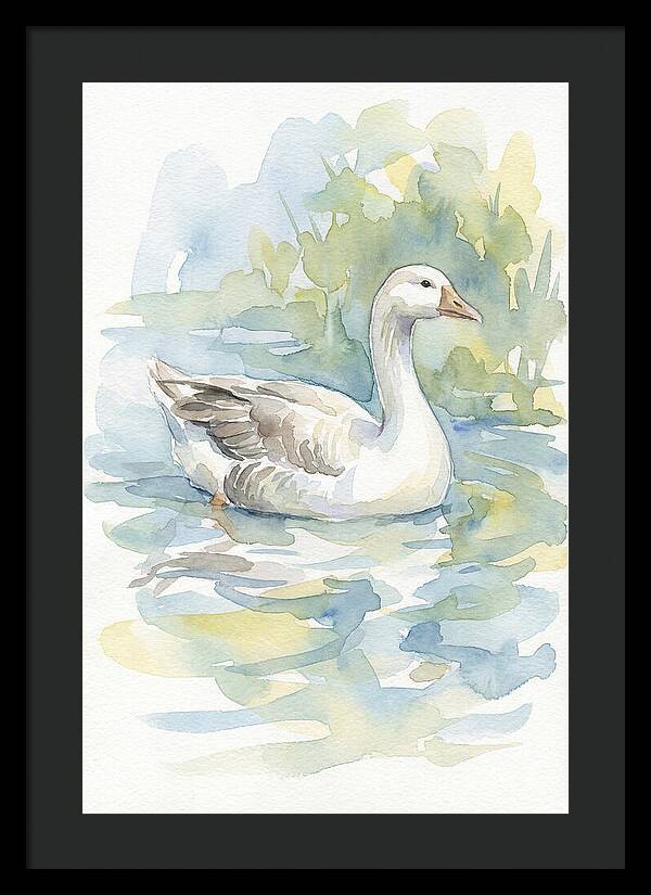 Goose Gliding Through Water