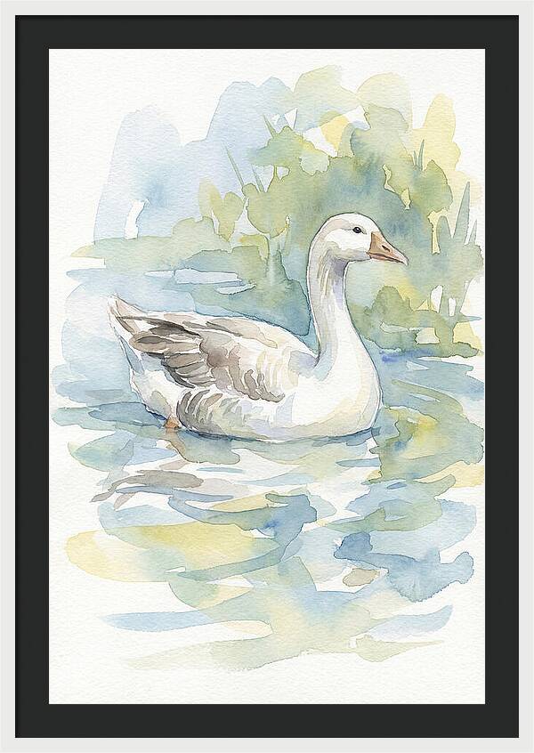 Goose Gliding Through Water