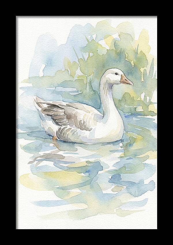 Goose Gliding Through Water