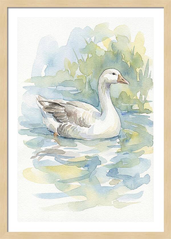 Goose Gliding Through Water