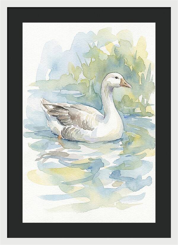 Goose Gliding Through Water