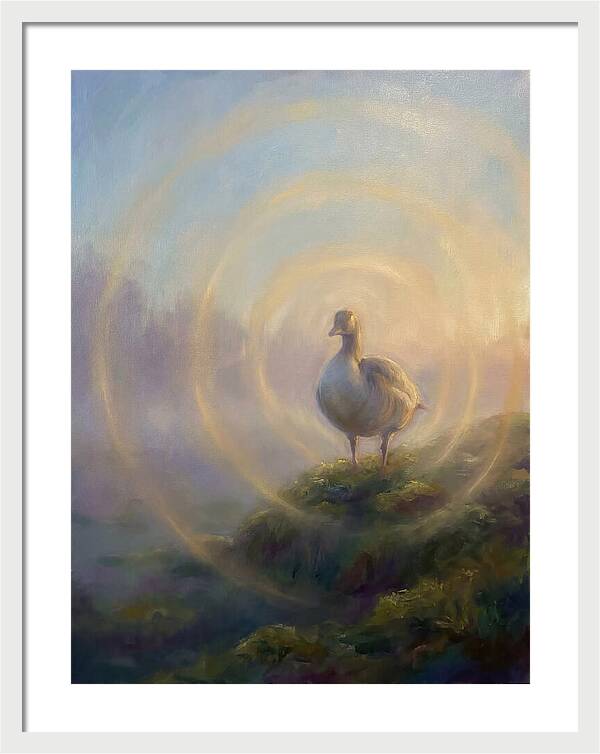Goose In Misty Landscape
