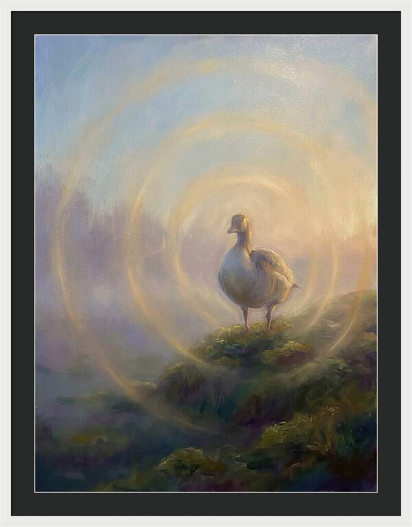 Goose In Misty Landscape