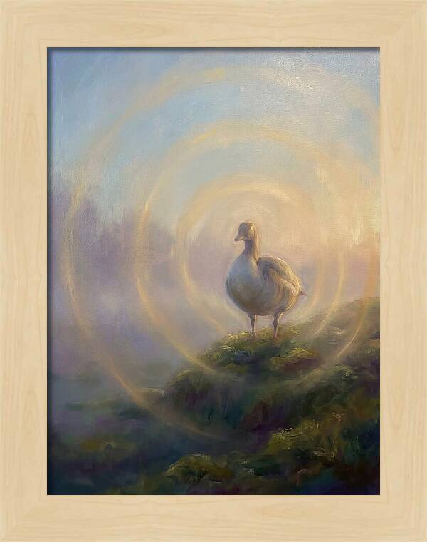 Goose In Misty Landscape