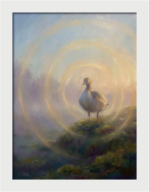 Goose In Misty Landscape