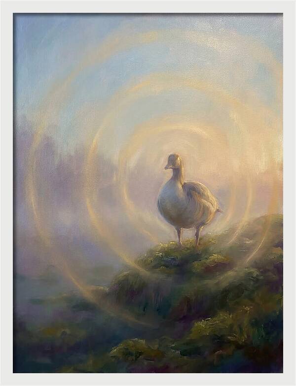 Goose In Misty Landscape