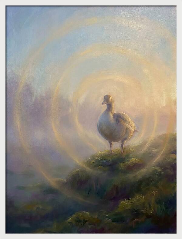 Goose In Misty Landscape