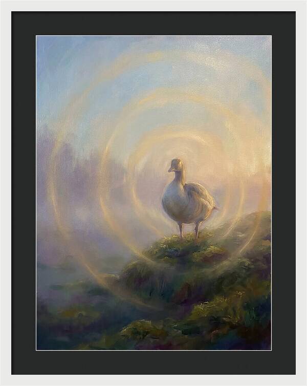 Goose In Misty Landscape