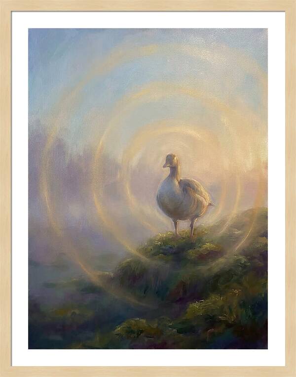 Goose In Misty Landscape