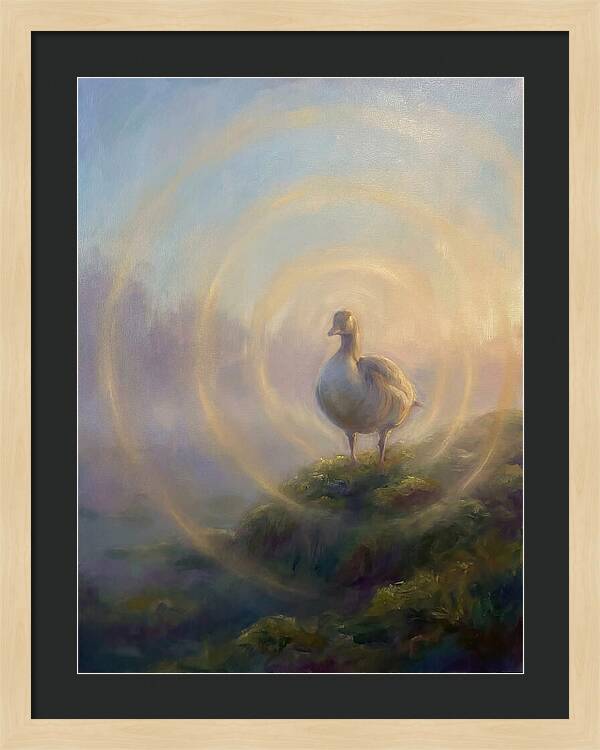 Goose In Misty Landscape