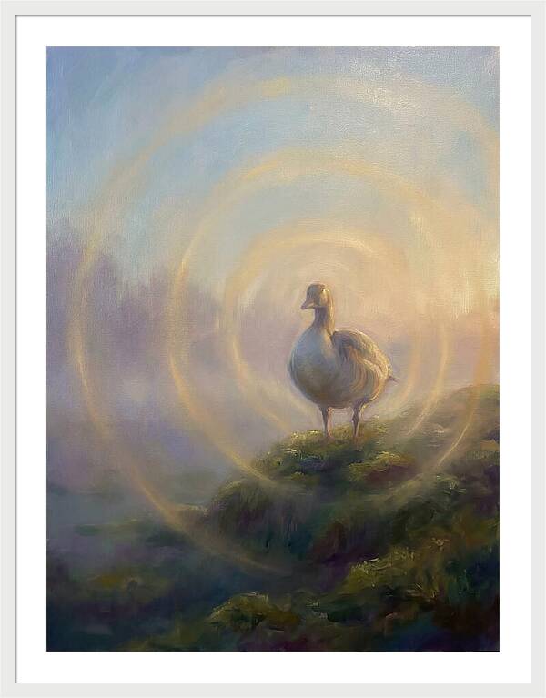 Goose In Misty Landscape