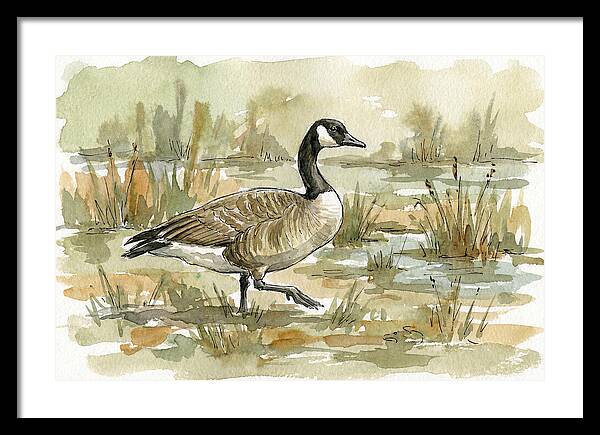 Goose Walking Through Marshland