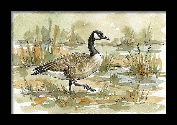 Goose Walking Through Marshland