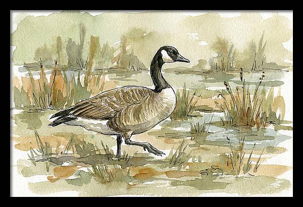 Goose Walking Through Marshland
