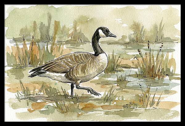 Goose Walking Through Marshland