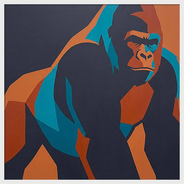 Gorilla In Bold Colors